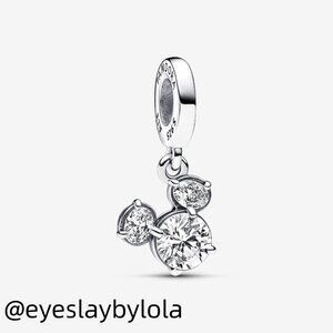 Pandora Disney Mickey Mouse Sparkling Head Silhouette Dangle Charm